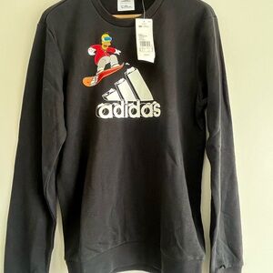 adidas Black Crewneck Sweatshirt with Snowboard Graphic